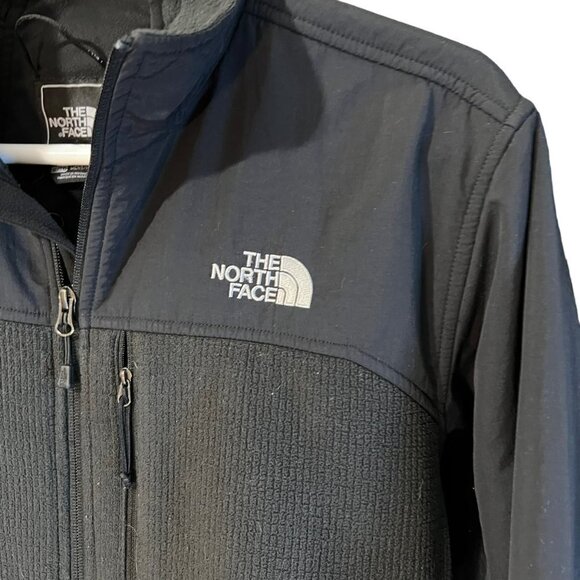 The North Face Fleece Embroidered Logo Black Zip Up Jacket Men's XL - Picture 3 of 9